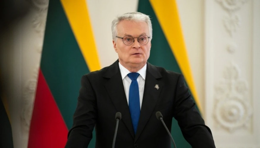 Гітанас Науседа під час спільної пресконференції з Антоніу Коштою (Elta)