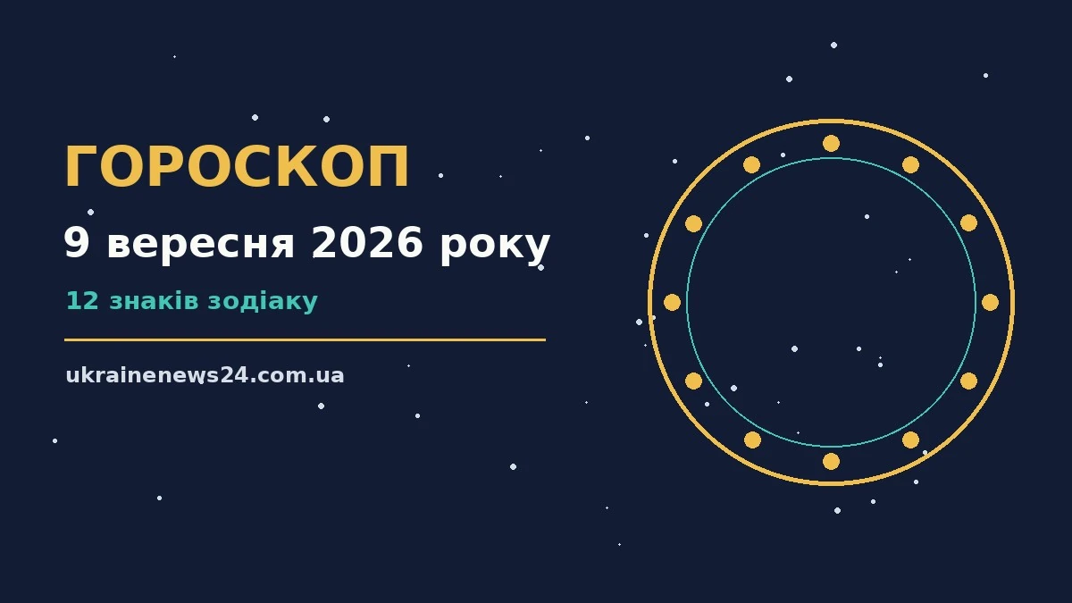 Зоряний гороскоп на 9 вересня 2026 року: символічне зображення знаків Зодіаку на тлі ранкового неба